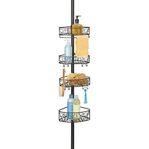 iDesign Twigz Metal Wire Rod Corner Shower, Adjustable 5-9 Pole and Baskets for Shampoo, Conditioner, Soap with Hooks for Razors, Towels, Tension Caddy iDesign Twigz Metal Wire Rod Corner Shower, Adjustable 5-9 Pole and Baskets for Shampoo, Conditioner, Soap with Hooks for Razors, Towels, Tension Caddy
