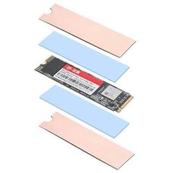 Easycargo Laptop M.2 Heatsink Kit, Slim Copper Heat Sink + Thermal pad 1mm 0.5mm for Cooling Laptop M2 NVMe 2280 SSD (2-Pack)