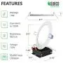 Sunco Lighting 16 Pack 6 Inch Slim LED Downlight with Junction Box, 14W=100W, 850 LM, Dimmable, 5000K Daylight, Recessed Jbox Fixture, IC Rated, Simple Retrofit Installation - ETL & Energy Star