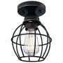 Gruenlich Semi Flush Mount Ceiling Light Fixture for Outdoor and Indoor, One E26 Medium Base 60W Max, Metal Housing and Metal Cage, Bulb not Included, 2-Pack (Oil Rubbed Bronze Finish)