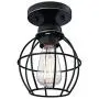 Gruenlich Semi Flush Mount Ceiling Light Fixture for Outdoor and Indoor, One E26 Medium Base 60W Max, Metal Housing and Metal Cage, Bulb not Included, 2-Pack (Oil Rubbed Bronze Finish)