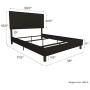 DHP Janford Upholstered Bed with Chic Design | Full | Black Faux Leather