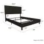 DHP Janford Upholstered Bed with Chic Design | Full | Black Faux Leather DHP Janford Upholstered Bed with Chic Design | Full | Black Faux Leather