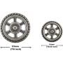 Bezelry Gear Metal Shank Buttons. Blazer Button Set. 3 Pcs of 23mm, 8 Pcs of 15mm (Gray Silver)