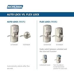 Schlage FE575 PLY 626 ELA Plymouth Keypad Entry with Auto-Lock and Elan Levers, Brushed Chrome