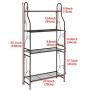 DOEWORKS 4 Tier Metal Plant Stand, Plant Display Rack, Ladder-Shaped Stand Shelf, Pot Holder for Indoor Outdoor Use, Black