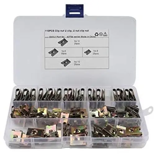 110 Pieces Car Fastening Clips, Morechioce U-Type Speed Fasteners Clips Door Panel Brackets Bumper Fastener Clips Manganese Steel Spring Sheet Metal Nut 110 Pieces Car Fastening Clips, Morechioce U-Type Speed Fasteners Clips Door Panel Brackets Bumper Fastener Clips Manganese Steel Spring Sheet Metal Nut