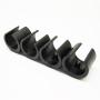 Breuer Chair Glides - Replacement Single Prong U-Shape Plastic Caps in Black (Set of 16) - Made in Italy