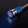 ESUPPORT Stainless Steel 19mm 12V 5A Car Blue Light Angel Eye Metal Push Button Switch Socket