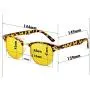 Gudzws Anti Blue Light Glasses Classic Design Half Frame with Metal Rim Unisex,Anti Fatigue Protect Eyes from TV Computer Cellphone no Magnification Brown