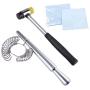 KUUQA Metal Ring Mandrel Ring Sizer and Rubber Hammer Mallet Ring Sizer Gauge Set with 2 Piece Jewelry Polishing Cloths