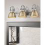 Emliviar 3-Light Bathroom Vanity Light Fixtures, Gold and Brushed Nickel Finish with Metal Shade, 4054 BG