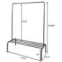 BOFENG Metal Garment Rack Heavy Duty Clothes Stand Rack with Top Rod and Lower Storage Shelf Industrial Clothes Rack for Indoor Bedroom - Black