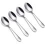 VANRA 4-Piece Children Spoons Stainless Steel Kids Dinner Spoons Child Silver Cutlery Set 5.6-inch (4 spoons)