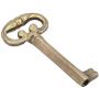 Skeleton Key, Antique Finish Classic Brass Metal, Mortise Locks Rim Architectural Barrel Lock Key, Vintage Cabinet Dresser Draw Grandfather Clock (Shank Length 1 3/4 Inch, Bit 1/4 X 1/4 Inch) S5591