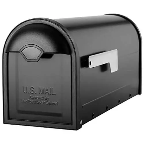 Architectural Mailboxes 8830B-10 Winston Nickel Flag Post Mount Mailbox, Medium, Black Architectural Mailboxes 8830B-10 Winston Nickel Flag Post Mount Mailbox, Medium, Black