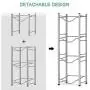 Water Bottles Holder 5 Gallon Water Cooler Jug Rack 4 Tier Detachable Bucket Organizer Dispenser Stainless Steel 5 Gal Bottles Cabby Rack Shelf with Anti-slip Rubber for Home Office Company Chrome