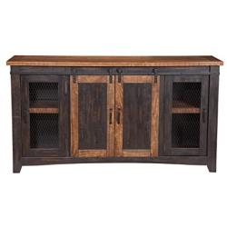 Martin Svensson Home Santa Fe 70'' TV Stand | Antique Black & Aged Distressed Pine