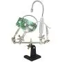 Ram-Pro Helping Hand Magnifier Glass Stand with Flexible Neck LED Flashlight & Alligator Clips – 3x Magnifying Lens, Perfect for Soldering, Crafting & Inspecting Micro Objects