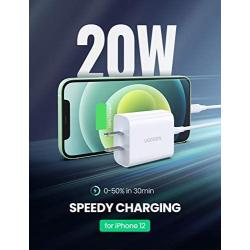 UGREEN USB C Charger 20W PD Fast Charger Wall Type C Power Delivery Compatible for iPhone 12 Mini 12 Pro Max SE 11 Pro Max XR 8 Plus, Pixel, Samsung Galaxy S10 S9, LG V50