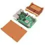 DORHEA for Raspberry Pi 4 B Metal Case, Armor Case with Dual Cooling Fan Aluminium Alloy, Radiation and Rust Protection for Raspberry Pi 4 B (Gold)
