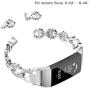 Glebo Compatible with Fitbit Charge 3 Bands for Women, Charge 4 Bands, Premium Metal Straps Bracelet Wristbands Accessories for Fit Bit Charge 4 Charge 3 Watch Bands Small Large, Silver