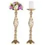 2 Pcs Versatile Metal Flower Arrangement & Candle Holder Stand Set for Wedding Party Dinner Centerpiece Event Restaurant Hotel Decoration (Gold, 2 x L) 2 Pcs Versatile Metal Flower Arrangement & Candle Holder Stand Set for Wedding Party Dinner Centerpiece Event Restaurant Hotel Decoration (Gold, 2 x L)