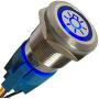 Etopar 12V 5A 19mm Car Auto Blue LED Light Lamp Headlight Push Button Stainless Steel Metal Toggle Switch Socket Plug