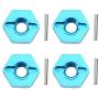 Drfeify RC Car Wheel Hub Kit, 4pcs Rubber Tire Metal Wheel Hub 1/18 RC Car Accessories Compatible for WLtoys A959 A979