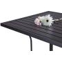 Patio Bar Table Outdoor Metal Bar Height Bistro Table with Umbrella Hole