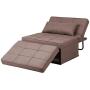 Diophros Ottoman Sofa Bed, 4 in 1 Multi-Function Folding Sleeper Guest Sofa Chair Convertible Sofa for Living Room (Light Brown)