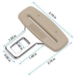 MOCHENT 2 Pack Seat Belt Clip - Car Seat Belt Buckle Stainless Steel Metal Universal Safety Seat Belt Silencer Alarm Stopper Insert Plug for All Vehicles Cars (Beige)