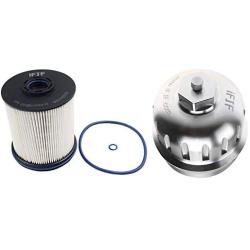 iFJF TP1015 Fuel Filter and 134001 Housing Cap Replacement for Duramax 6.6L 2017-2019 Chevy/GMC L5P Chevrolet Silverado 2500HD 3500HD(Silver Cap)