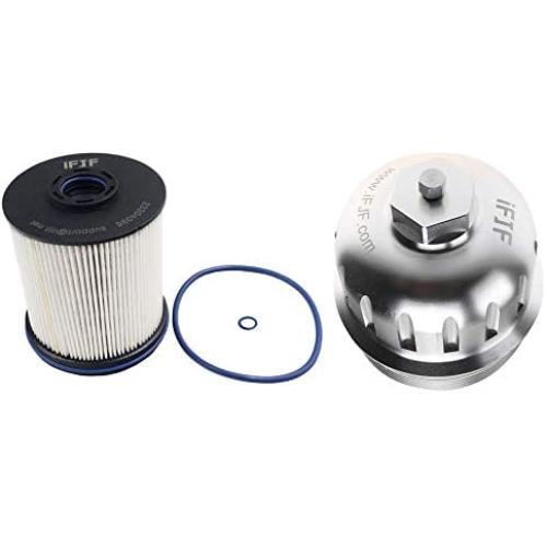 iFJF TP1015 Fuel Filter and 134001 Housing Cap Replacement for Duramax 6.6L 2017-2019 Chevy/GMC L5P Chevrolet Silverado 2500HD 3500HD(Silver Cap)