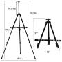 T-SIGN 66 Inches Reinforced Artist Easel Stand, Extra Thick Aluminum Metal Tripod Display Easel 21 to 66 Inches Adjustable Height with Portable Bag for Floor/Table-Top Drawing and Displaying, 2 Pack