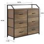 HOMECHO Fabric Dresser with 6 Drawers, Wide Chest of Drawers with Wood Top, Sturdy Metal Frame, Furniture Storage Tower for Bedroom, Closets, Hallway, Entryway, Rustic Brown