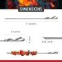 COALVOYAJ 17 Inch Flat Metal Skewers for Grilling and BBQ – Pack of 10 Stainless Steel 430 Grade Kabob Skewers with Storage Bag