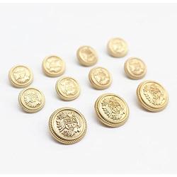 MebuZip 14 Pieces Matte Gold Metal Blazer Button Set 15mm 20mm for Blazers, Suits, Sport Coats, Uniform, Jackets (MBM21)