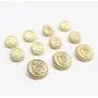 MebuZip 14 Pieces Matte Gold Metal Blazer Button Set 15mm 20mm for Blazers, Suits, Sport Coats, Uniform, Jackets (MBM21)