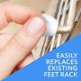 Kitchen Sink Rack Feet 16 Pack in White, Replacement for Kohler Rack Feet for Part 84544-0 Compatible with Kohler Kitchen Sink Racks, Premium Quality Durable Feet for Long Lasting Stability