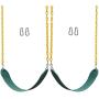 Jungle Gym Kingdom 2 Pack Swings Seats Heavy Duty 66'' Chain Plastic Coated - Playground Swing Set Accessories Replacement Snap Hooks (Green)