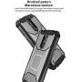 TJS Phone Case Compatible with LG Stylo 4 2018/Stylo 4 Plus/Q Stylus/Q Stylus Plus/Q Stylus Alpha, [Full Coverage Tempered Glass Screen Protector] Aluminum Magnetic Support Metal Plate Back (Red)