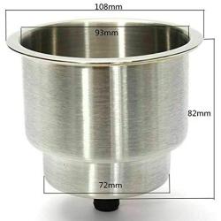 4PCS Stainless Steel 12V 8 LED Blue Light Insert Cup Drink Holder for Marine Boat Car Truck Camper RV with Drain