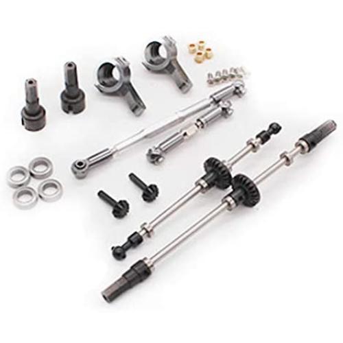 Gaoominy Upgrade Metal Gear Bridge Axle for WPL B1 B-1 B14 B-14 B24 B-24 C14 C-14 C24 C-24 RC Car Spare Parts Metal Front Rear Axle Gear Steering Pull Rod Servo Pull Rod,Front+Rear
