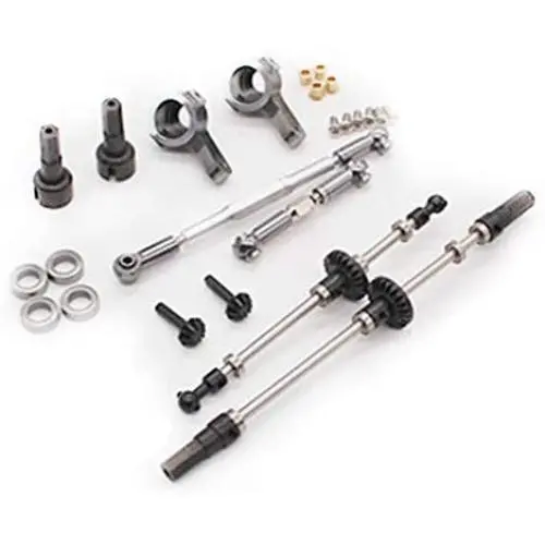 Tuneway Upgrade Metal Gear Bridge Axle for WPL B1 B-1 B14 B-14 B24 B-24 C14 C-14 C24 C-24 RC Car Spare Parts Metal Front Rear Axle Gear Steering Pull Rod Servo Pull Rod,Front+Rear