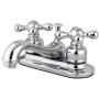 Kingston Brass KB601AX Teapot Faucet with Metal Cross Handle & Pop-Up, Polished Chrome,4-1/2'' Spout Reach