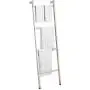 mDesign Metal Free Standing Leaning Decorative Bath Towel Bar Storage Ladder - Holds Towels, Blankets, Throw Blankets, Quilts - 4 Levels - Satin mDesign Metal Free Standing Leaning Decorative Bath Towel Bar Storage Ladder - Holds Towels, Blankets, Throw Blankets, Quilts - 4 Levels - Satin
