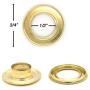 Ram-Pro 1/2'' Brass Grommets Eyelets with Washers Kit, Solid Metal Antique Style Eyelet Repair Replacement Pack, Sets of 25