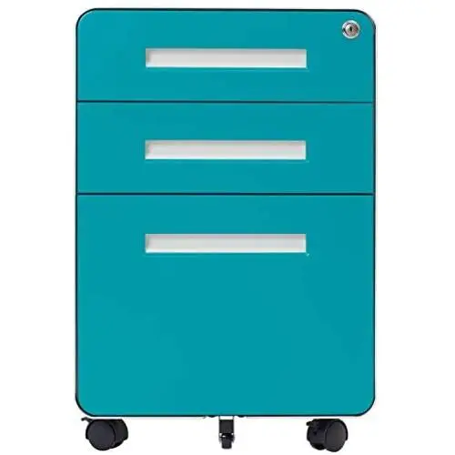 File Cabinet Mobile, Merax 3 Drawer Metal Pedestal Filing Cabinets with 2 Lock Keys, 5 Rolling Casters, Fully Assembled Storage for Home Office Modern Vertical Hanging Folders A4 Letter Size (Blue) File Cabinet Mobile, Merax 3 Drawer Metal Pedestal Filing Cabinets with 2 Lock Keys, 5 Rolling Casters, Fully Assembled Storage for Home Office Modern Vertical Hanging Folders A4 Letter Size (Blue)