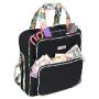 Everything Mary Deluxe Black & Floral Scrapbook Carrying Storage Tote - Compatible with Standard IRIS Boxes – Portable Travel Craft Bag with Handle & Shoulder Strap for Pages, Paper